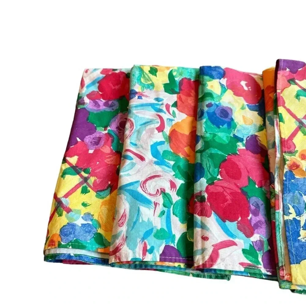 Goeters For Necessities Bold Floral Napkins Vintage Retro Colorful 21